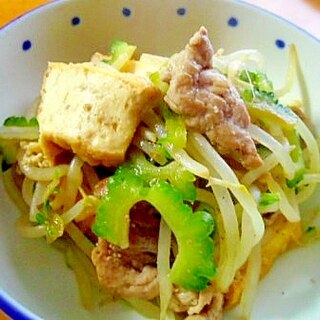 厚揚げでゴーヤチャンプル風　炒め物